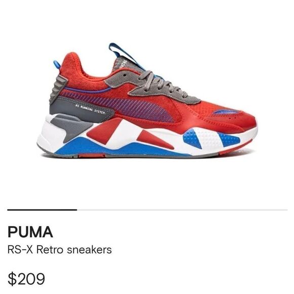 Puma Rs x Retro Red Steel Gray Indigo Sneakers Size 10.5 - Picture 3 of 11